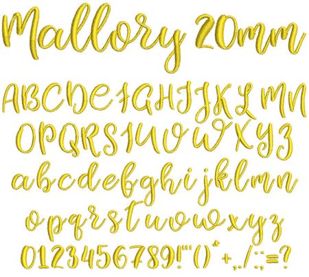 Mallory 20mm Font