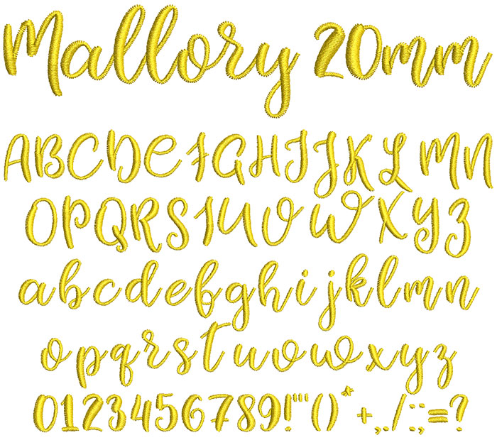 Mallory 20mm Font
