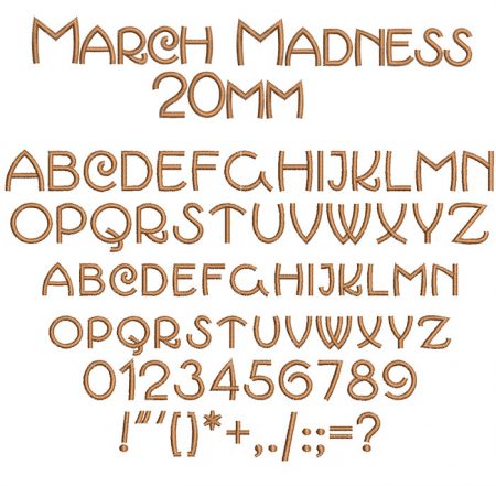 March Madness 20mm Font