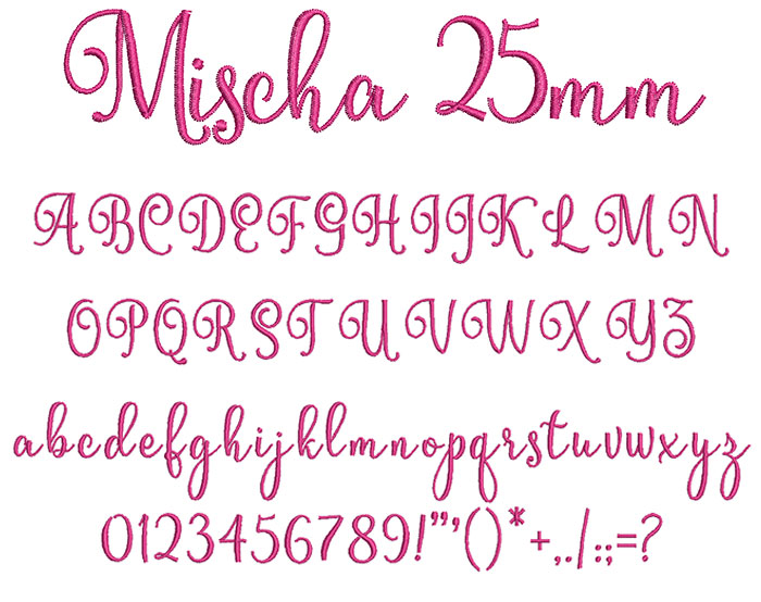 Mischa 25mm Font