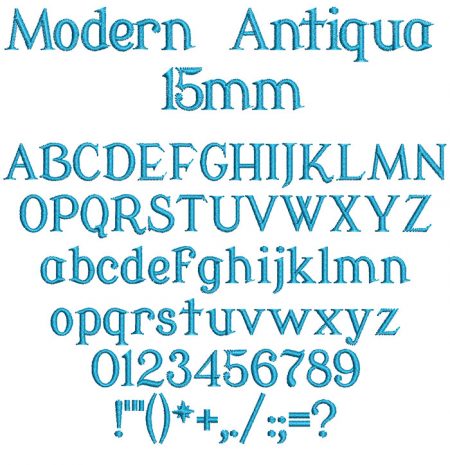Modern Antiqua 15mm Font