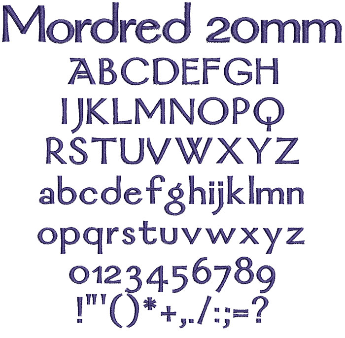 Mordred 20mm Font