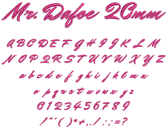 Mr. Dafoe 20mm Font