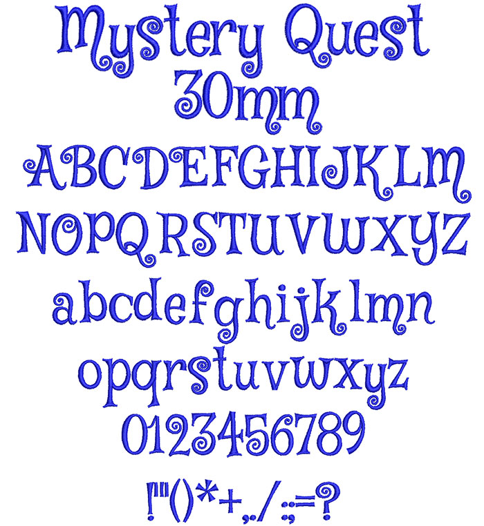 Mystery Quest 30mm Font