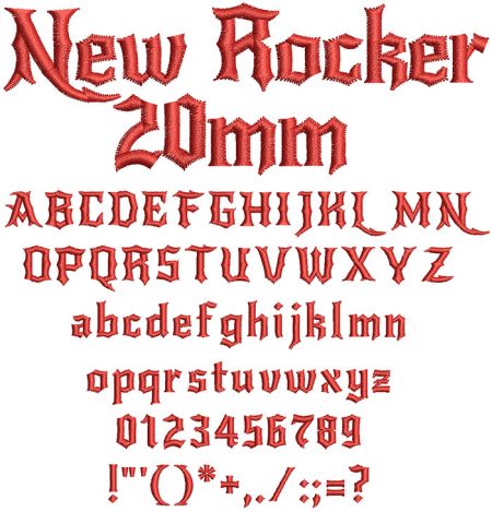 New Rocker 20mm Font