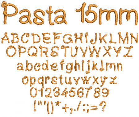 Pasta 15mm Font