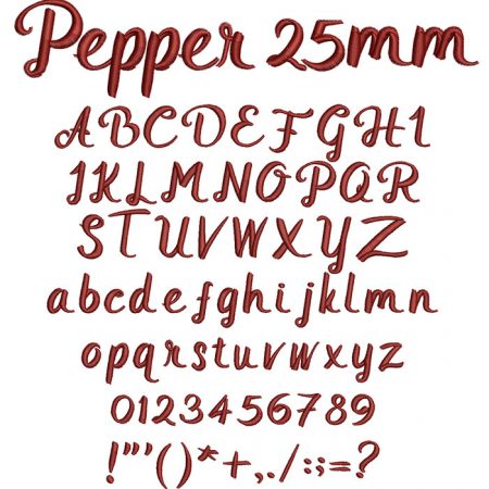 Pepper 25mm Font