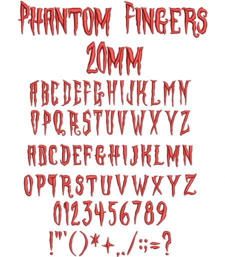 Phantom Fingers 20mm Font