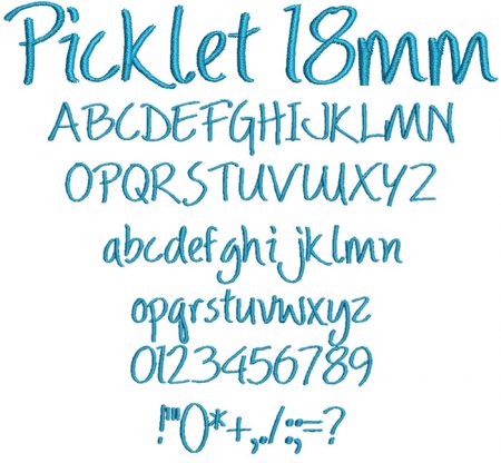 Picklet 18mm Font