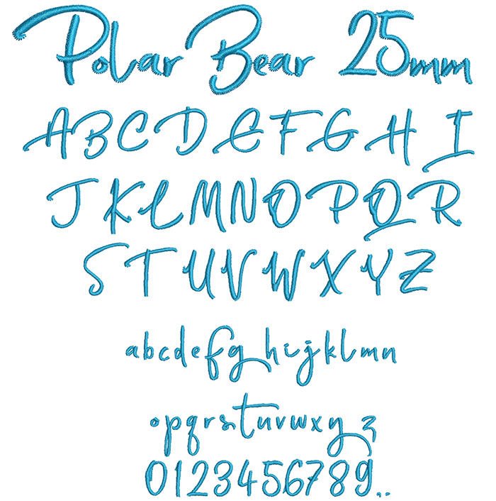 Polar Bear 25mm Font