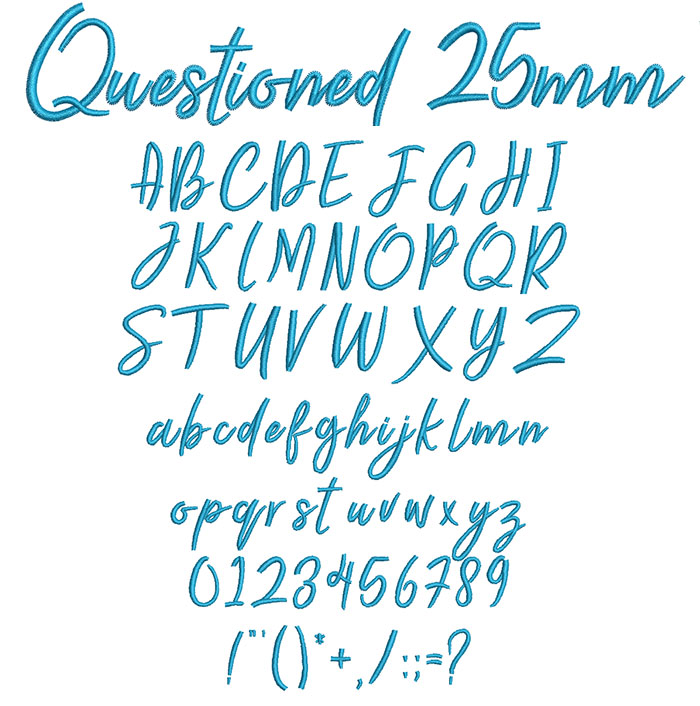 Questioned 25mm Font