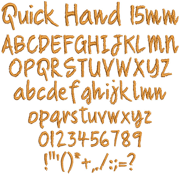 Quick Hand 15mm Font