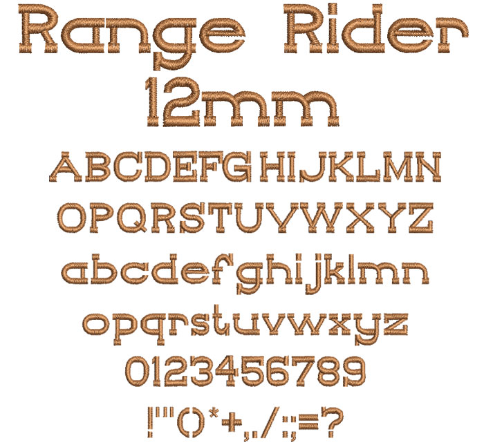 Range Rider 12mm Font