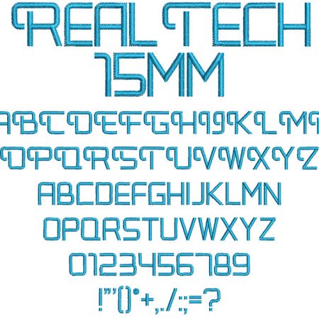 Real Tech 15mm Font