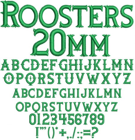 Roosters 20mm Font