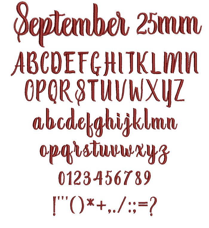 September 25mm Font