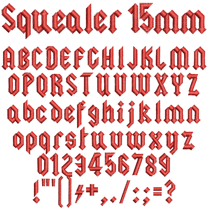 Squealer 15mm Font