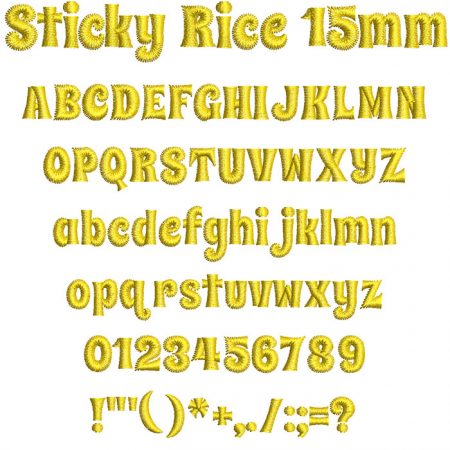 Sticky Rice 15mm Font
