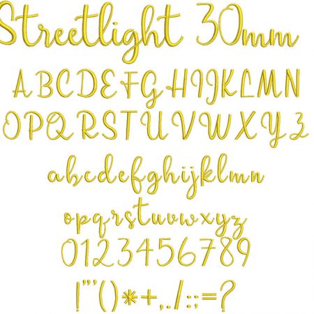 Streetlight 30mm Font