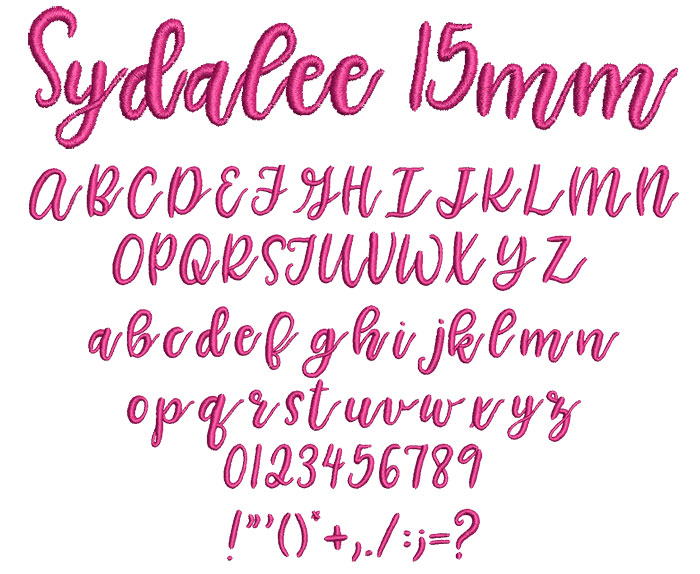 Sydalee 15mm Font