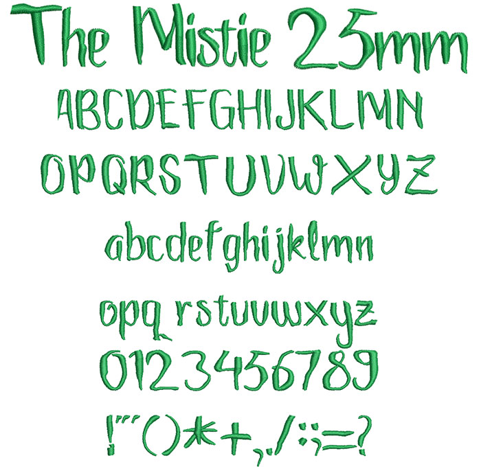 The Mistie 25mm Font