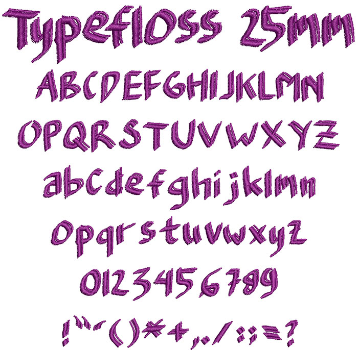 Typefloss 25mm Font