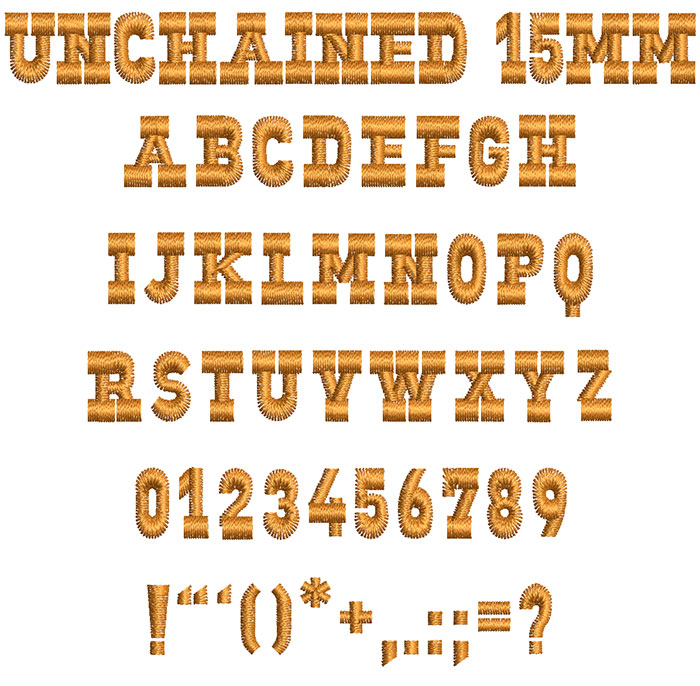 Unchained 15mm Font
