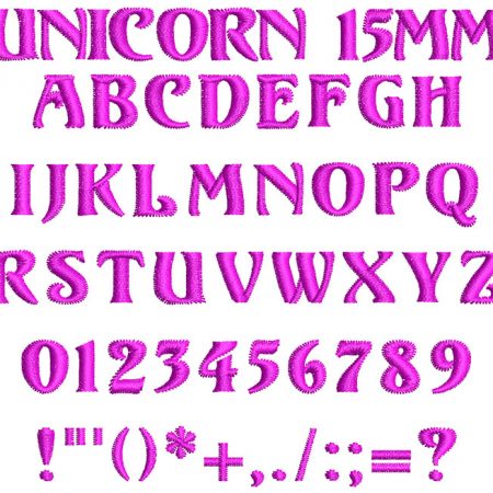 Unicorn 15mm Font