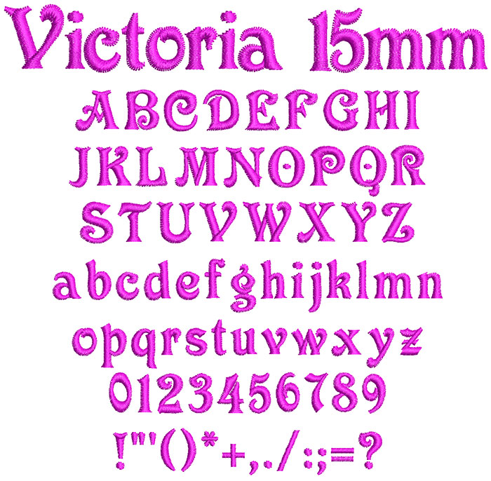 Victoria 15mm Font