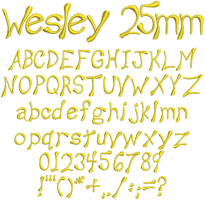 Wesley 25mm Font