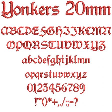 Yonkers 20mm Font