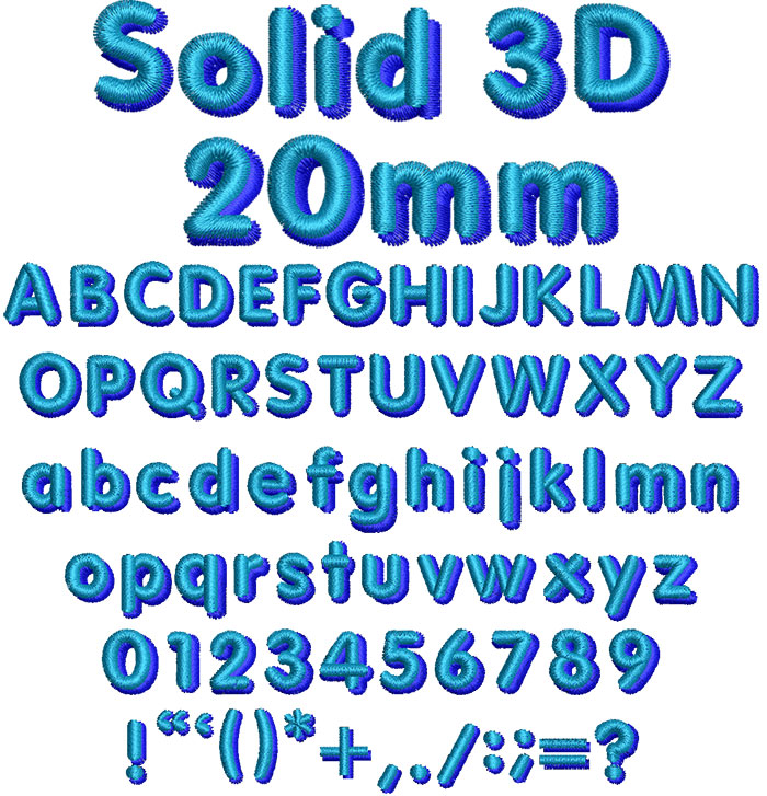 The Solid 3d 20mm Font From