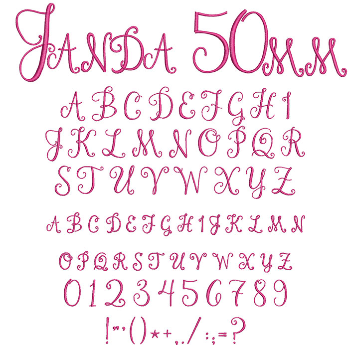 The Janda Monogram 50mm Font 0
