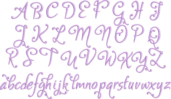 The Gaby 25mm Embroidery Font - WilcomEmbroideryFonts.com