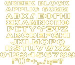 greek block applique font icon