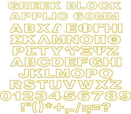 greek block applique font icon