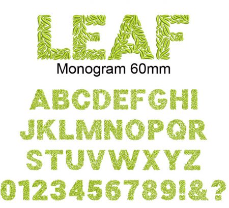 Leaf monogram 60mm esa font