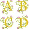 floral letter monogram
