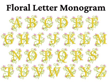 floral letter monogram icon