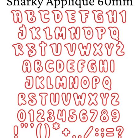 Sharky Applique 60mm esa font