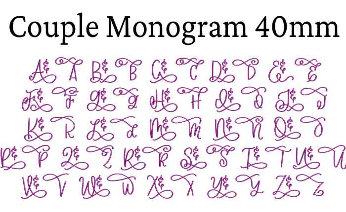 couple monogram 40mm esa font