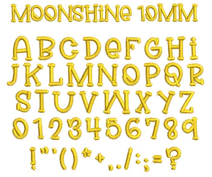 Moonshine 10mm esa font