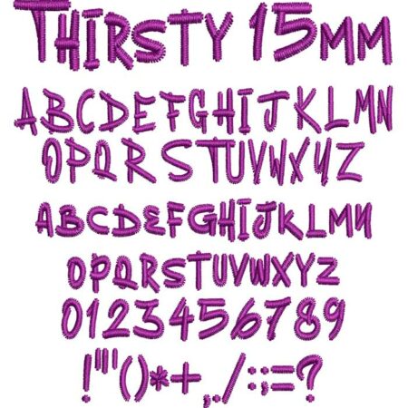Thirsty 15mm esa font